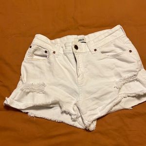 JBD white denim shorts